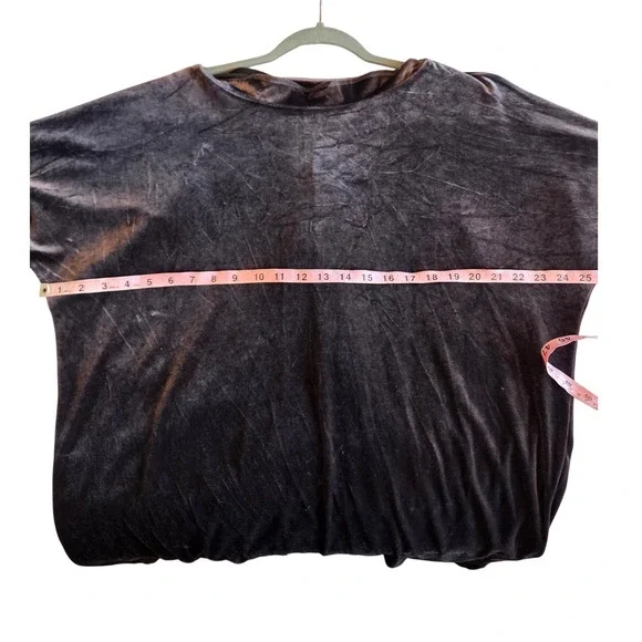 Velvet Tunic Top Holiday Long Sleeve Brown Pullover Size Large - Picture 5 of 7